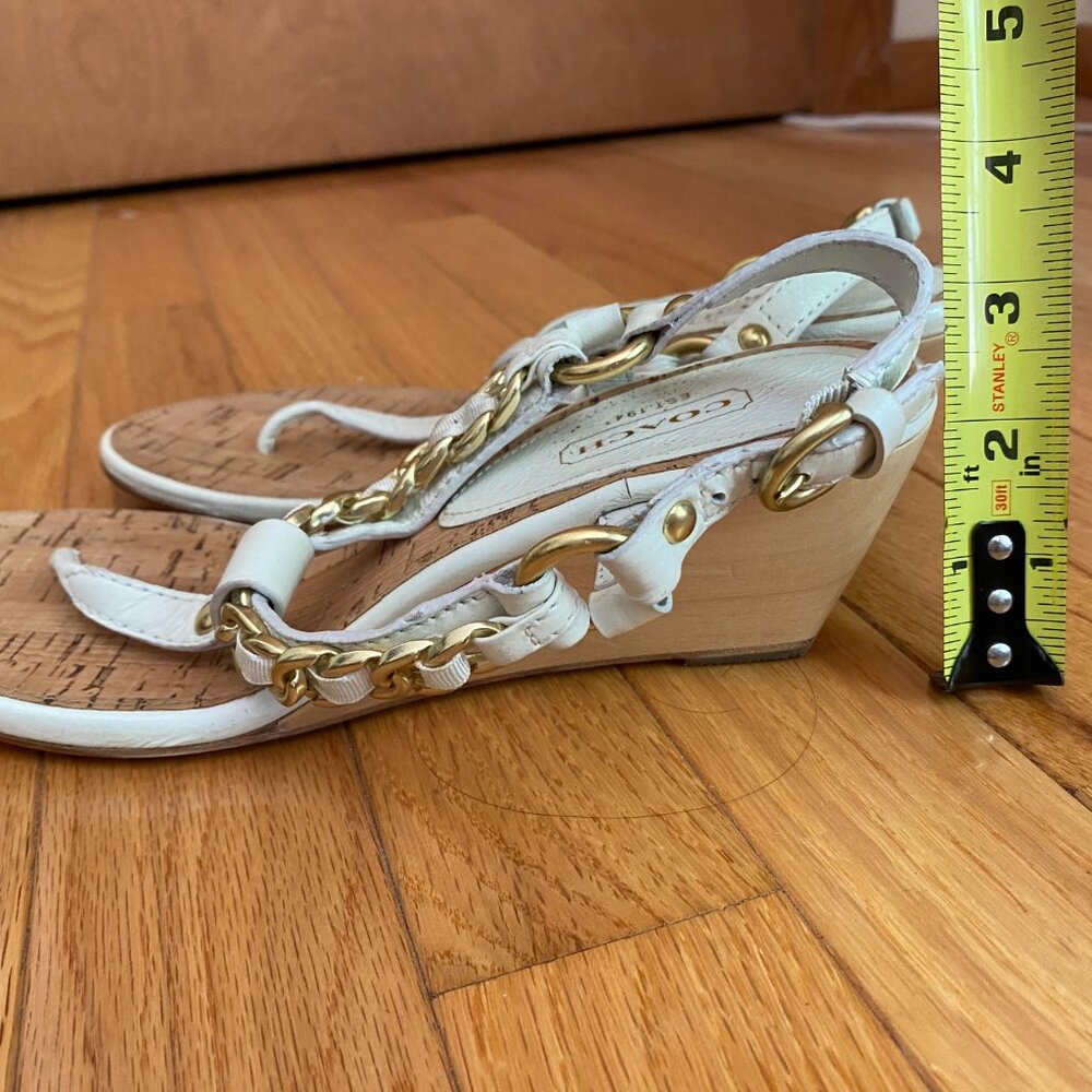 NWOT Coach Garland Crinkle Patent Leather Wedge Sandal Size 7